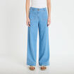 Jean wide leg taille standard denim bleach femme