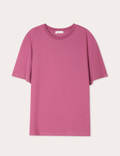 T-shirt oversize col rond prune femme