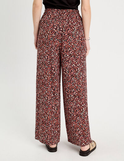 Pantalon fluide rouge femme