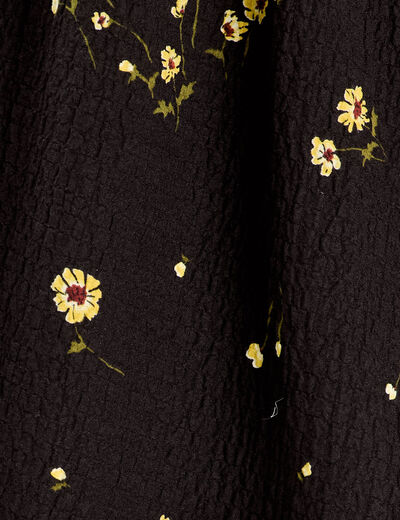 Robe évasée effet boule jaune femme