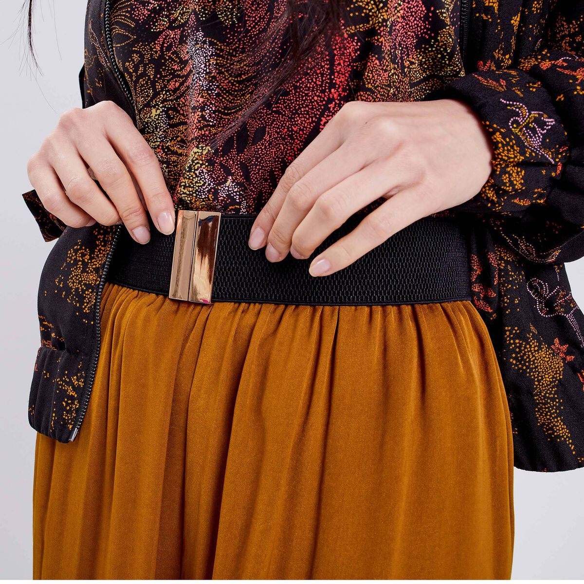 Ceinture élastiquée noir femme