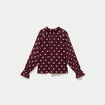 Blouse droite voile manches longues bordeaux femme
