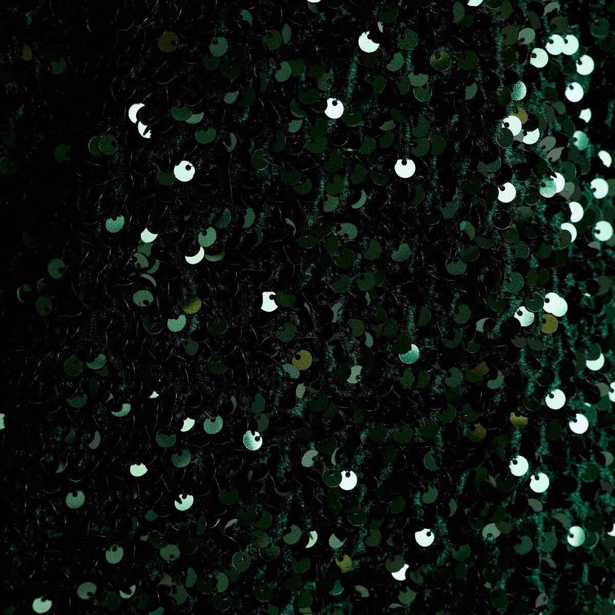 Blouse &agrave; sequins dos nou&eacute; vert fonc&eacute; femme