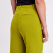 Pantalon city jambes larges vert kaki femme
