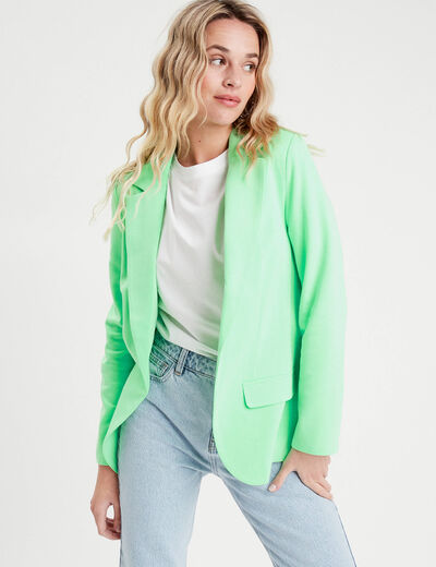 Veste blazer cintrée vert fluo femme