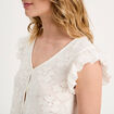 T-shirt manches volants ecru femme