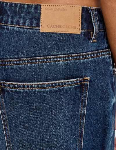 Jeans baggy taille haute denim stone femme
