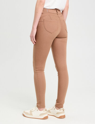Pantalon skinny push up marron femme