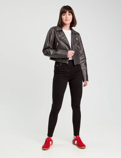 Jeans skinny 5 poches denim noir femme