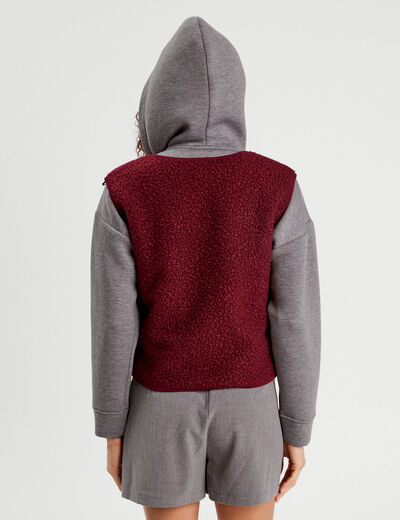 Gilet sans manches polaire prune femme