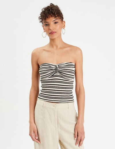 Bandeau cropped bustier blanc femme