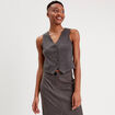 Veston sans manches gris femme
