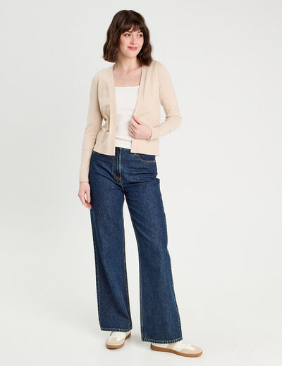 Gilet manches longues sable femme