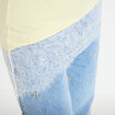 T-shirt oversize longue dentelle jaune clair femme