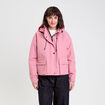 Veste courte bas resserr&eacute; &agrave; capuche rose clair femme