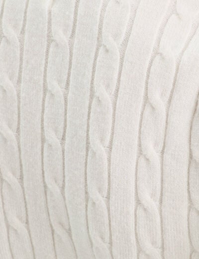 Gilet manches longues ajusté ecru femme