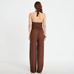 Combinaison large sans manches col v marron femme