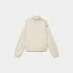Pull col montant manches longues ivoire femme