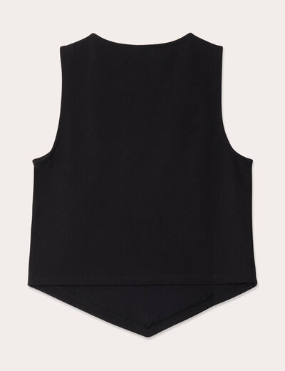 Débardeur cropped noir femme