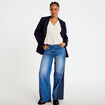 Blouse sans manches col v blanc femme