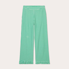 Pantalon large 7/8ème vert émeraude femme