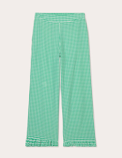 Pantalon large 7/8ème vert émeraude femme