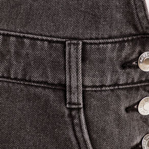 Salopette short en jean denim noir femme