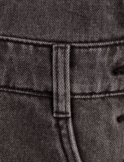 Salopette short en jean denim noir femme