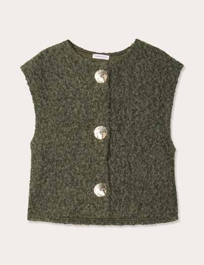 Gilet sans manches vert kaki femme