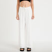 Pantalon large taille standard ecru femme