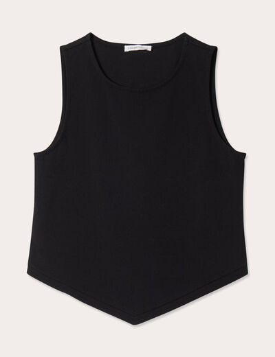 Débardeur cropped noir femme