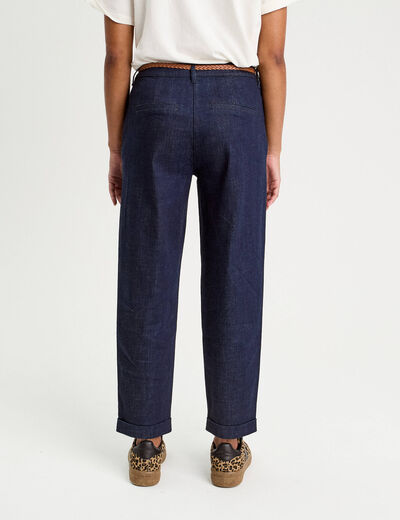 Jeans chino avec ceinture denim brut femme