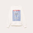 Sweat col rond manches longues ecru femme