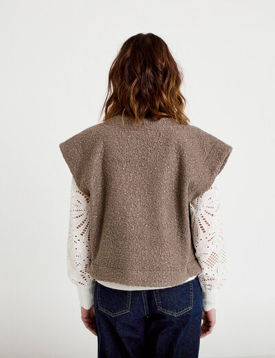 Gilet sans manches effet polaire sable femme