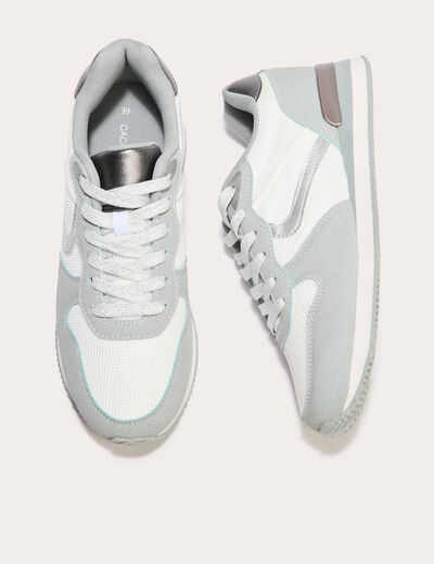 Sneakers plates bleu canard femme