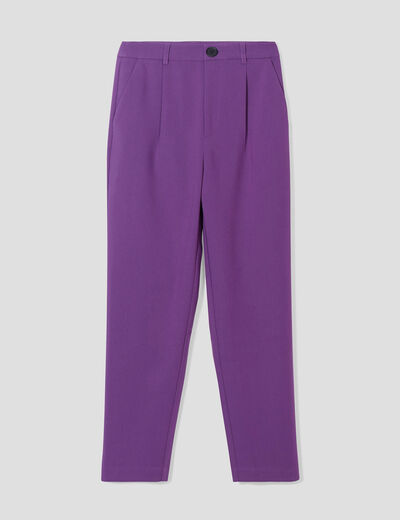 Pantalon city carotte violet foncé femme