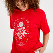 T-shirt oversize manches courtes rouge femme