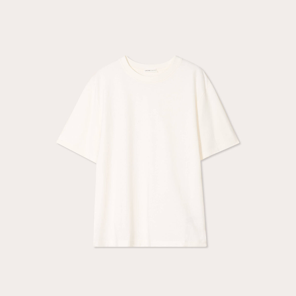 T-shirt oversize col rond ecru femme