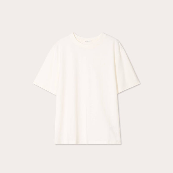 t shirt oversize col rond ecru femme T-shirt oversize col rond ecru femme