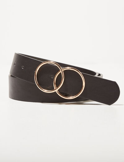 Ceinture avec boucle noir femme