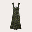 Robe longue évasée jaune clair femme