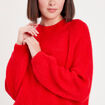 Pull manches longues rouge femme