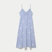 Robe longue &eacute;vas&eacute;e col v bretelles blanc femme