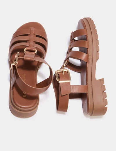 Sandales camel femme