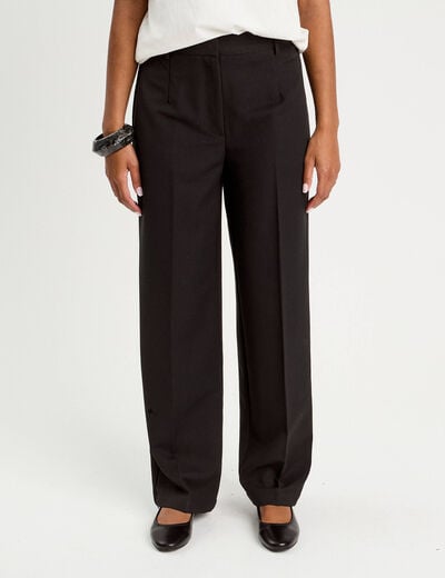 Pantalon bootcut taille haute noir femme