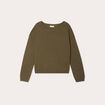 Pull col bateau vert kaki femme
