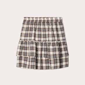 jupe evasee avec volants marron fonce femme Jupe évasée avec volants marron foncé femme