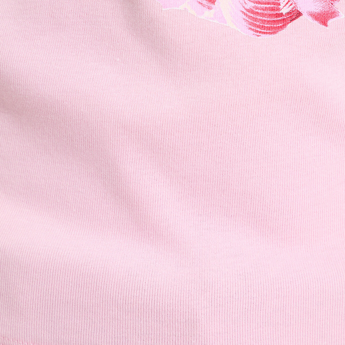Top ajust&eacute; col rond manches courtes rose poudr&eacute;e femme