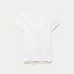 T-shirt boutonn&eacute; sur le devant blanc femme