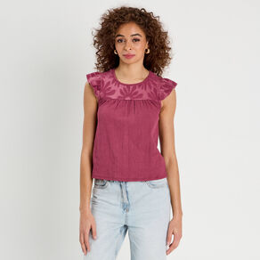 blouse sans manches prune femme Blouse sans manches prune femme